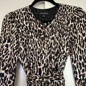 Banana Republic tie-waist cheetah print dress